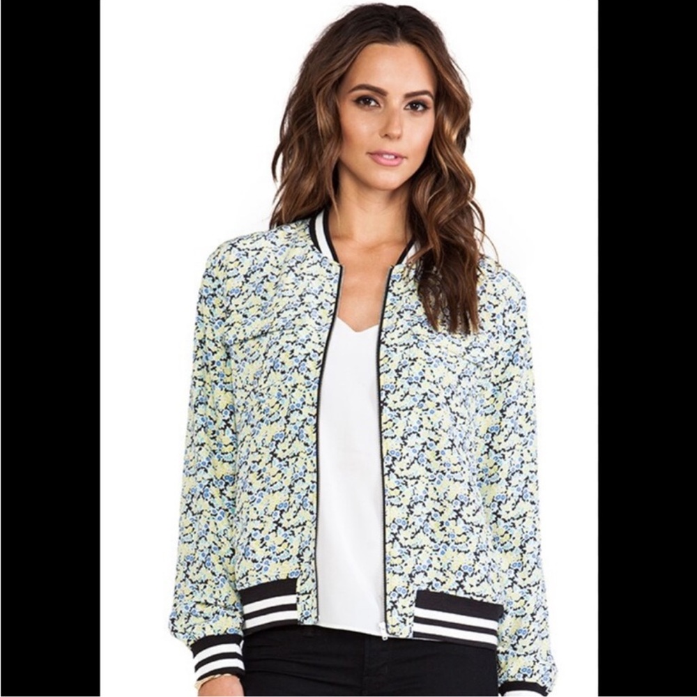 Equipment Femme x REVOLVE Silk Floral Bomber Jacket Small EXCELLENT CONDITION